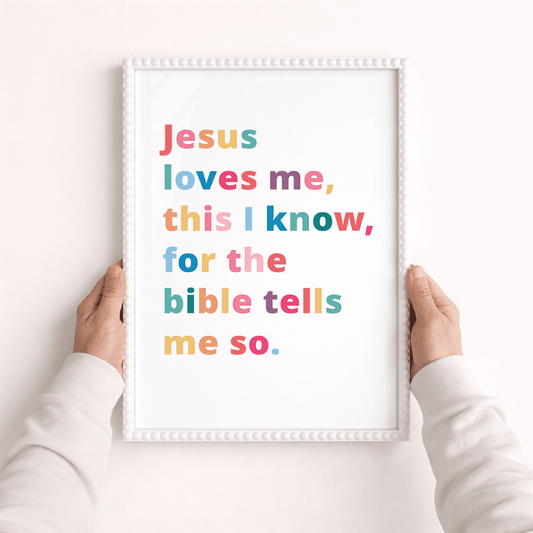 Jesus loves me this I know A3 framed poster - The Christian Poster Company