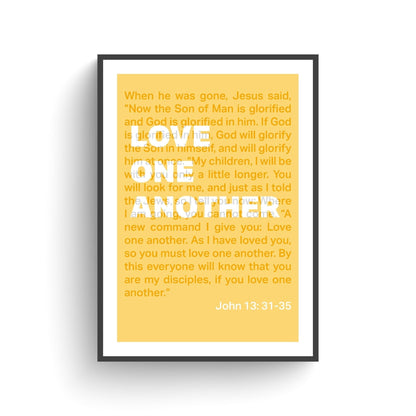 John 13 print, Love one another poster, Christian wall art, bible verse print, Christian gift - The Christian Poster Company