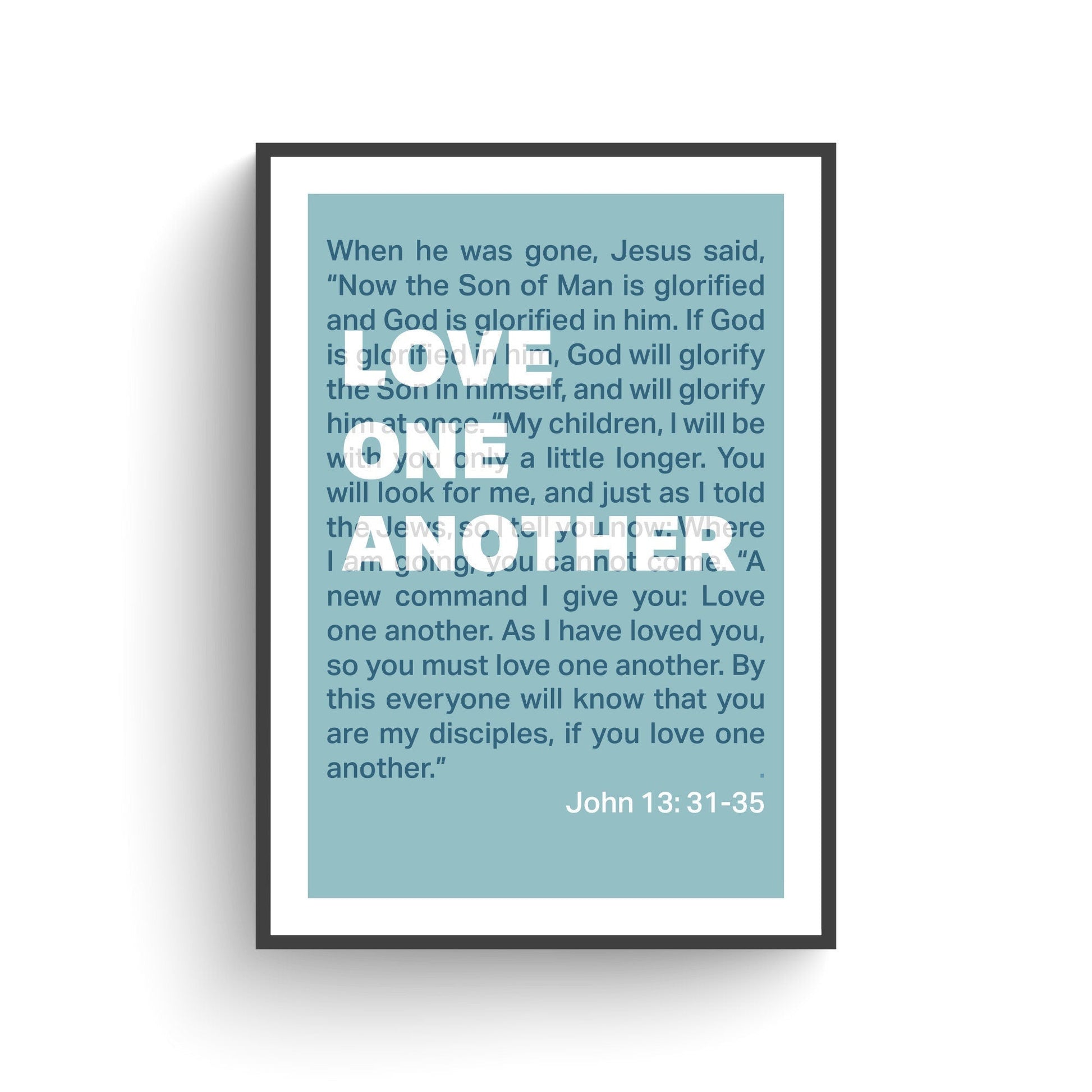 John 13 print, Love one another poster, Christian wall art, bible verse print, Christian gift - The Christian Poster Company
