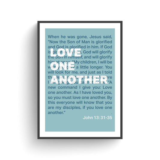 John 13 print, Love one another poster, Christian wall art, bible verse print, Christian gift - The Christian Poster Company