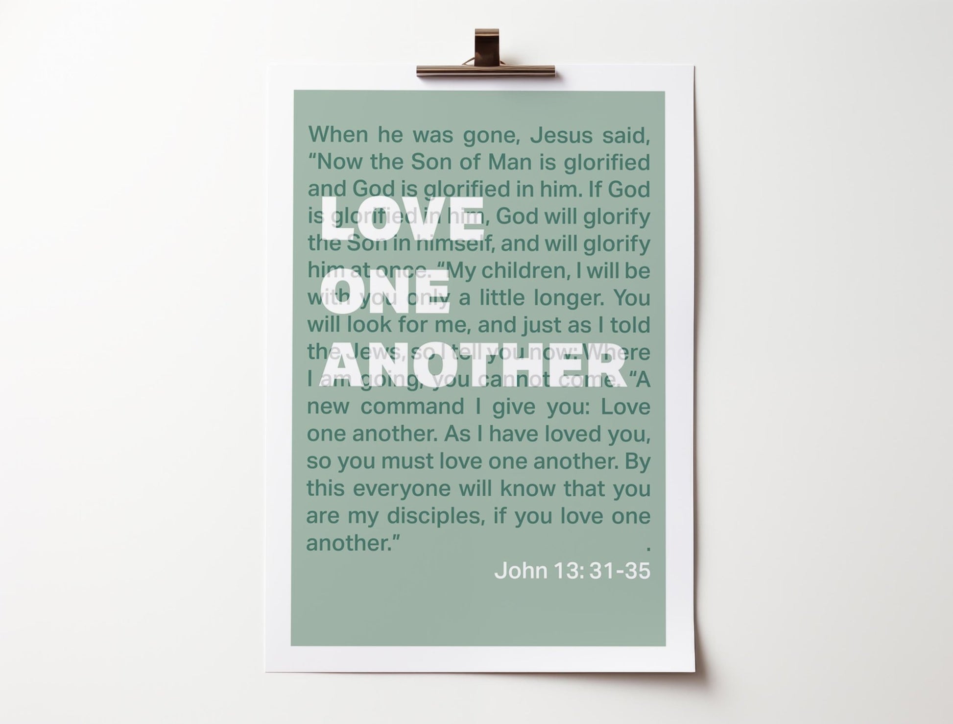 John 13 print, Love one another poster, Christian wall art, bible verse print, Christian gift - The Christian Poster Company
