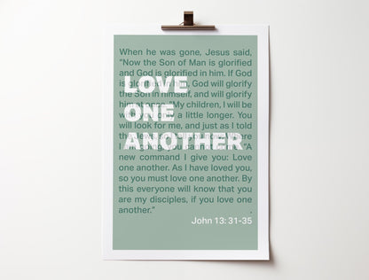 John 13 print, Love one another poster, Christian wall art, bible verse print, Christian gift - The Christian Poster Company