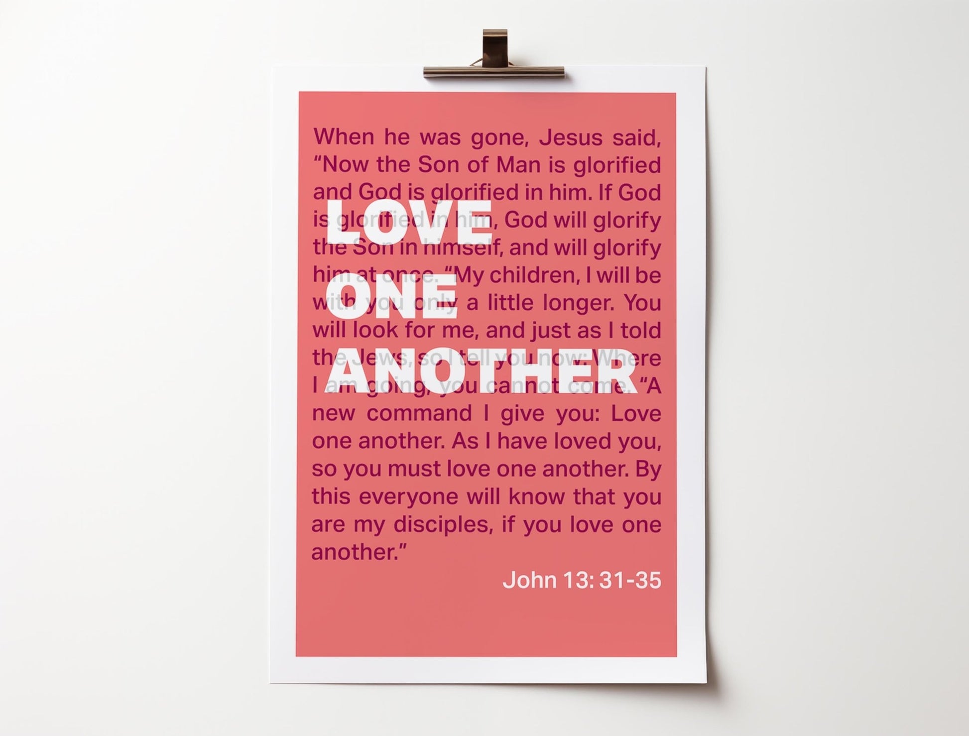 John 13 print, Love one another poster, Christian wall art, bible verse print, Christian gift - The Christian Poster Company