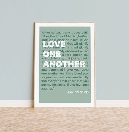 John 13 print, Love one another poster, Christian wall art, bible verse print, Christian gift - The Christian Poster Company