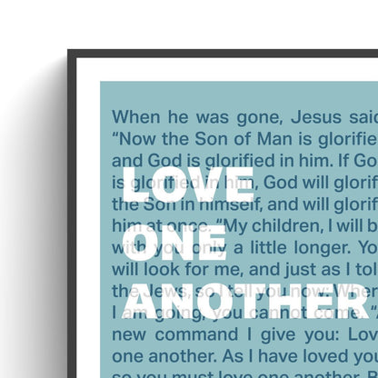 John 13 print, Love one another poster, Christian wall art, bible verse print, Christian gift - The Christian Poster Company