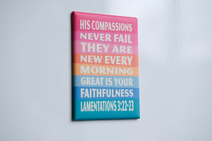 Lamentations 3. His compassions never fail magnet - The Christian Poster Company