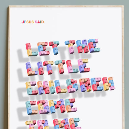 'Let the little children come to me' (Mark 10:14) poster - The Christian Poster Company