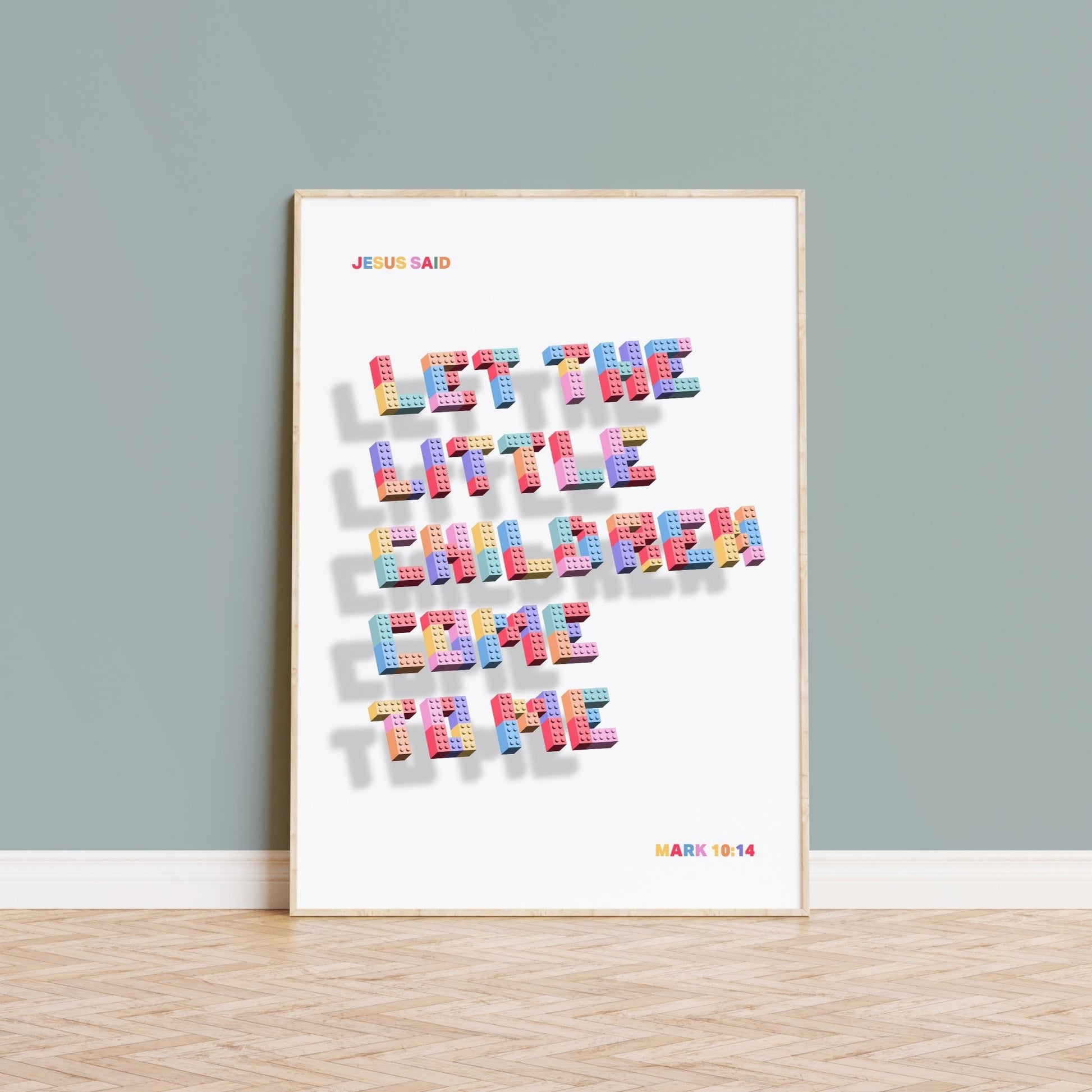 'Let the little children come to me' (Mark 10:14) poster - The Christian Poster Company