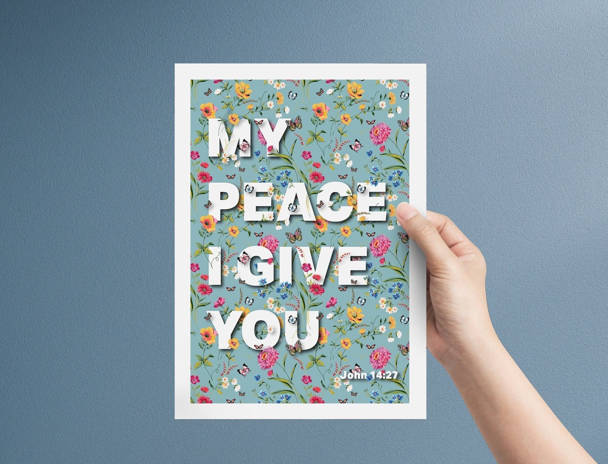 My peace I give you poster, John 14 verse 27 Christian bible verse poster, wall decor - The Christian Poster Company