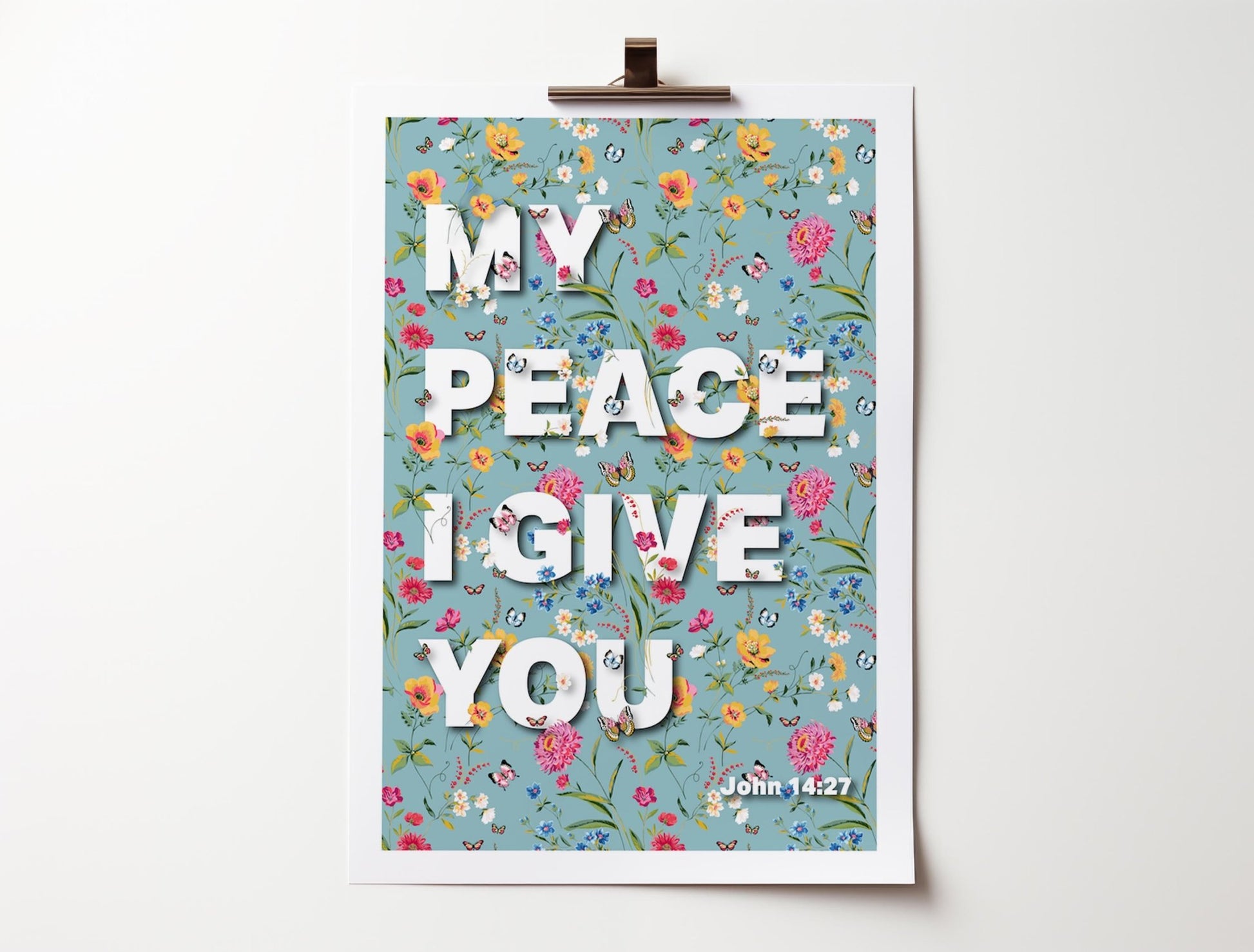 My peace I give you poster, John 14 verse 27 Christian bible verse poster, wall decor - The Christian Poster Company