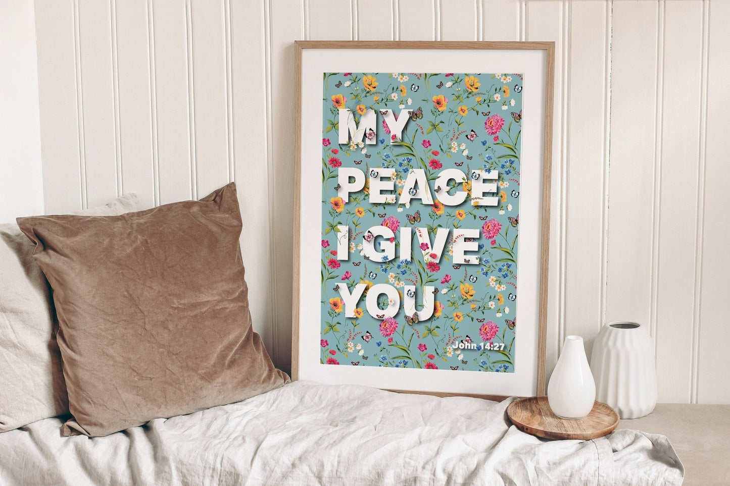 My peace I give you poster, John 14 verse 27 Christian bible verse poster, wall decor - The Christian Poster Company