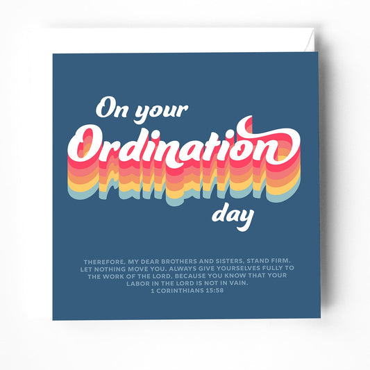 Ordination greeting card with bible verse - The Christian Poster Company