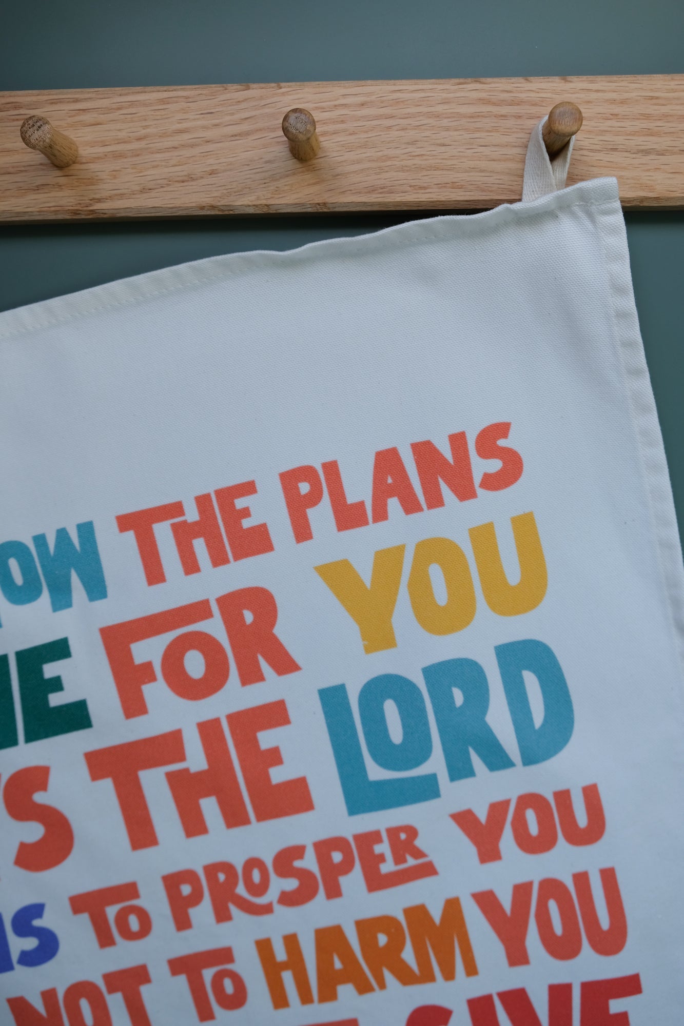 Bright modern Christian tea towel Jeremiah 29:11