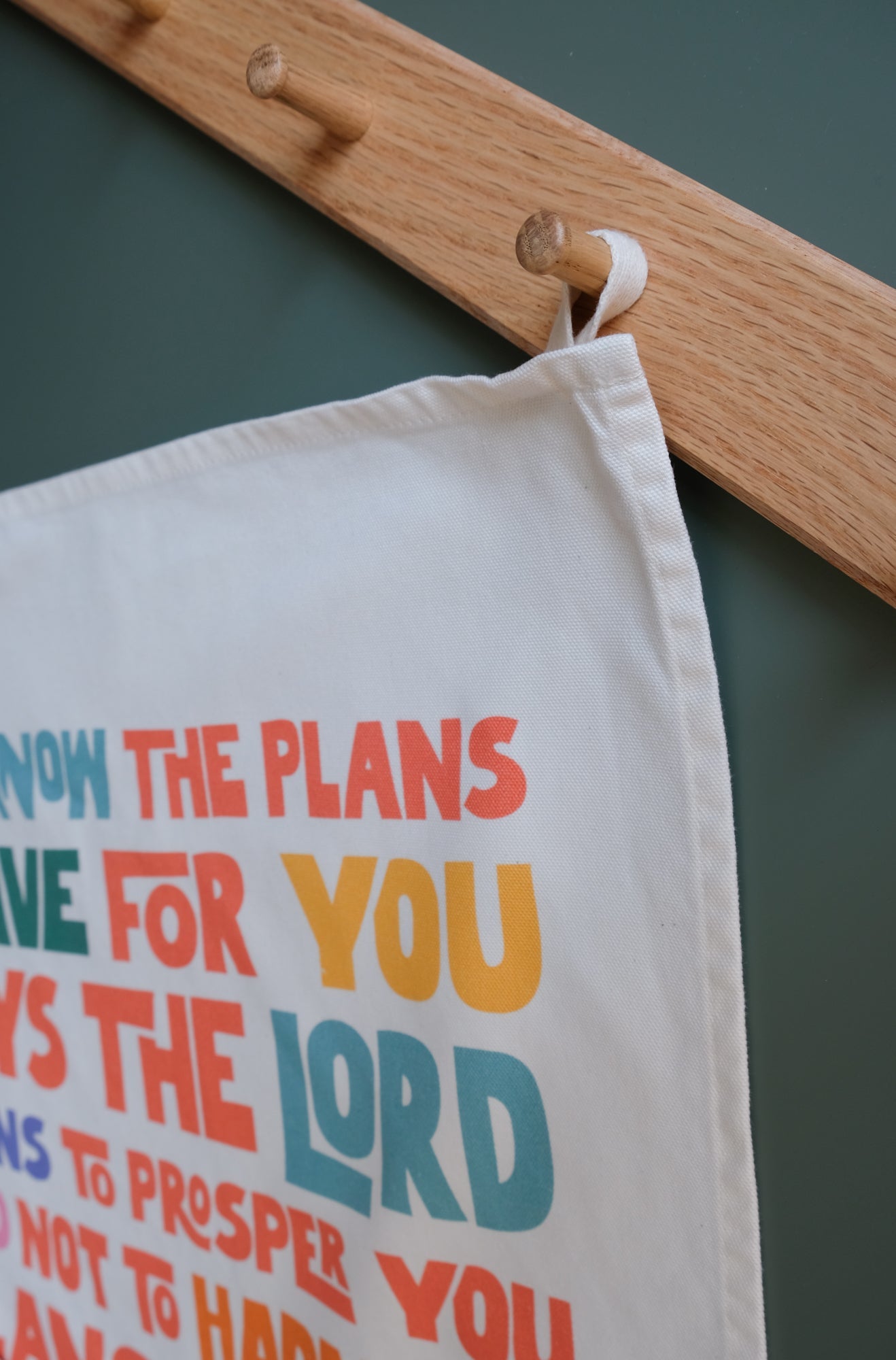 Bright modern Christian tea towel Jeremiah 29:11