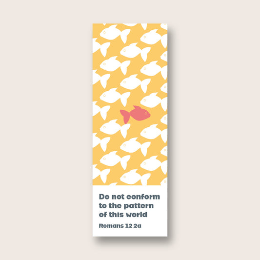 Pack of 30 Christian bookmarks. One design. 'Do not conform'. Romans 12 verse 2 - The Christian Poster Company
