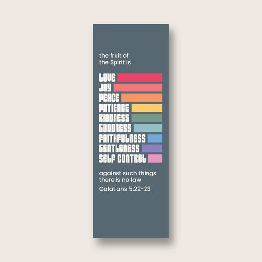 Pack of 30 Christian bookmarks. One design. 'Fruits of the Spirit.' - The Christian Poster Company