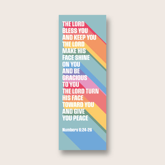 Pack of 30 Christian bookmarks. One design. 'The Lord bless you and keep you'. Numbers 6:24 - 26 - The Christian Poster Company