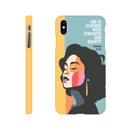 Proverbs 31 phone case. She is clothed with strength and dignity - The Christian Poster Company