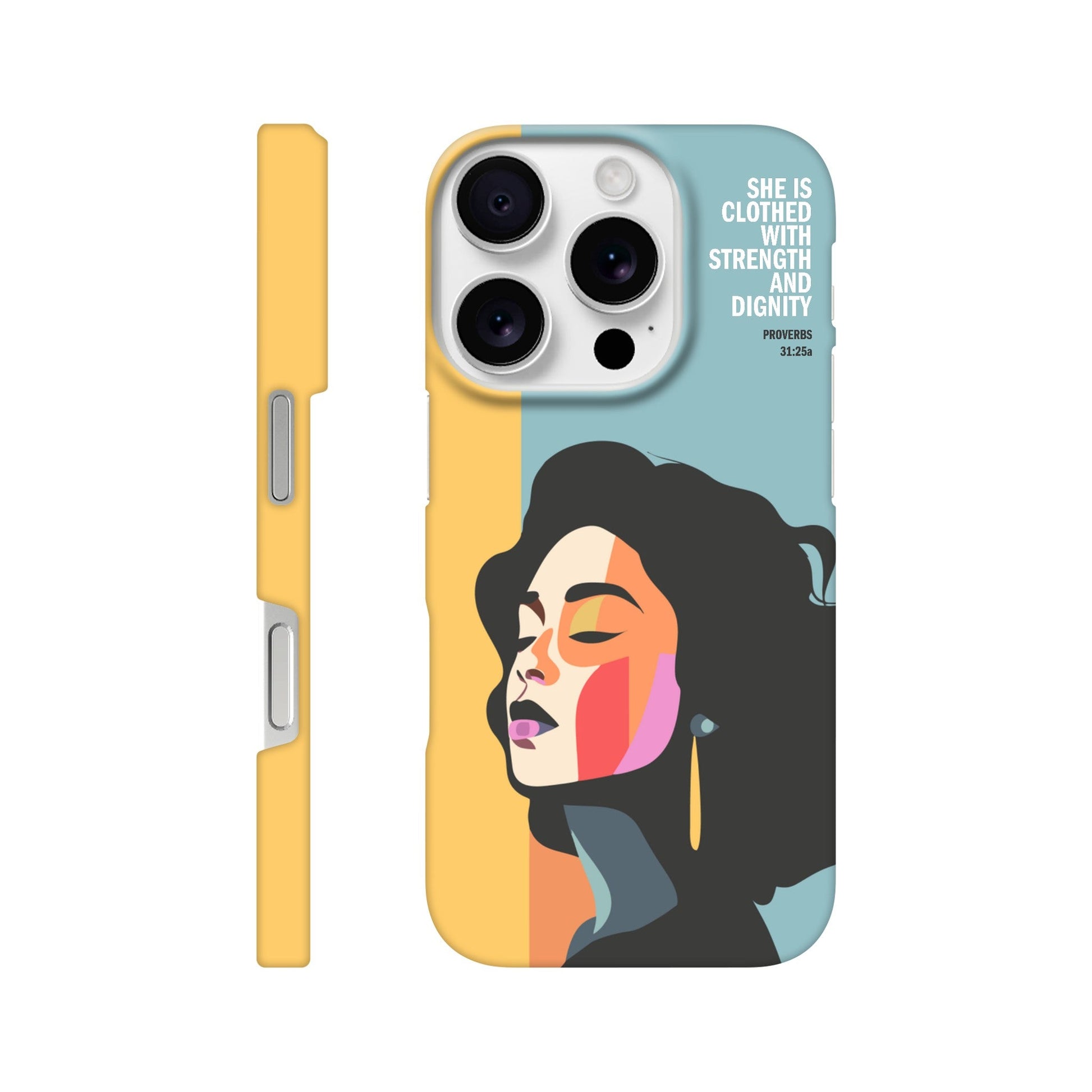 Proverbs 31 phone case. She is clothed with strength and dignity - The Christian Poster Company