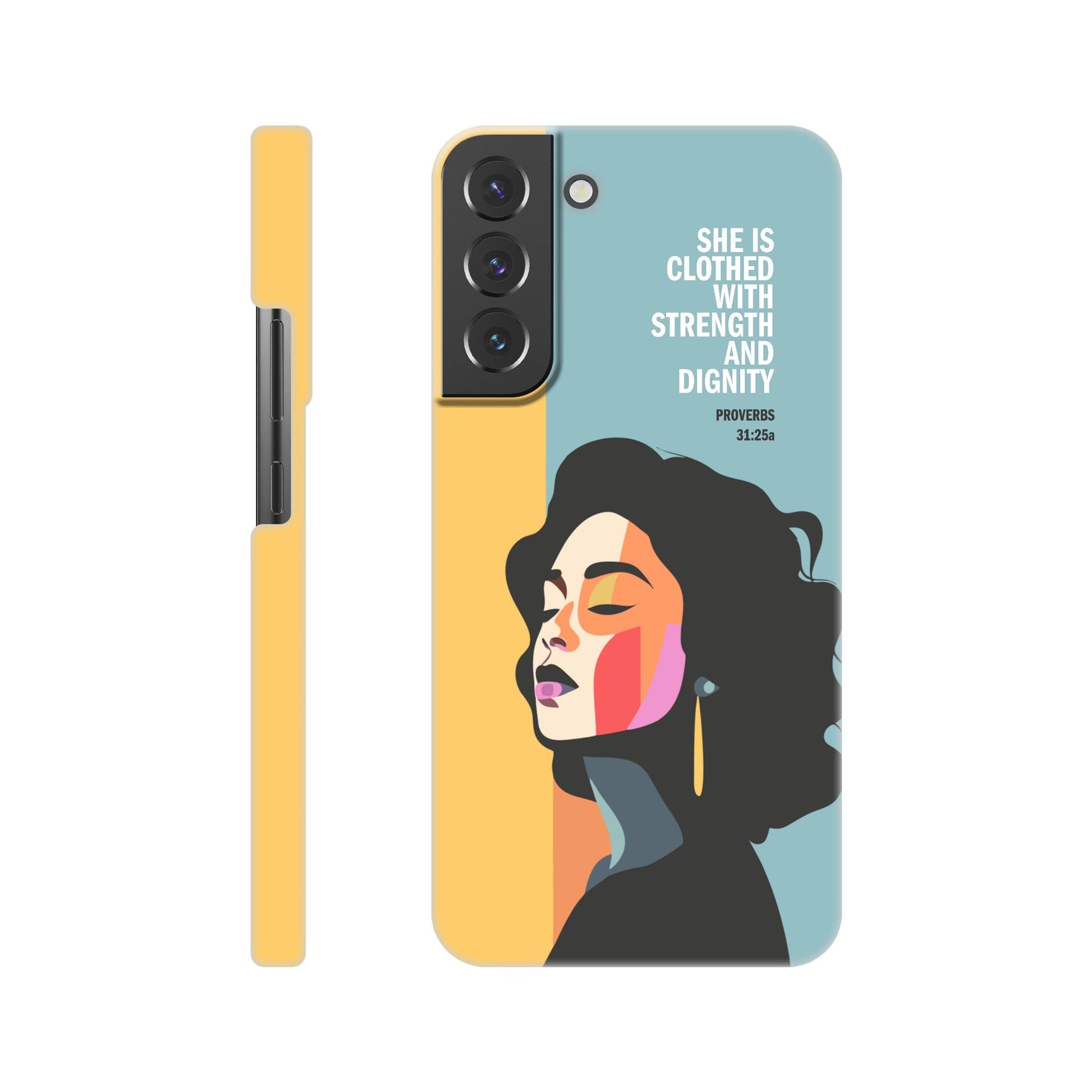 Proverbs 31 phone case. She is clothed with strength and dignity - The Christian Poster Company