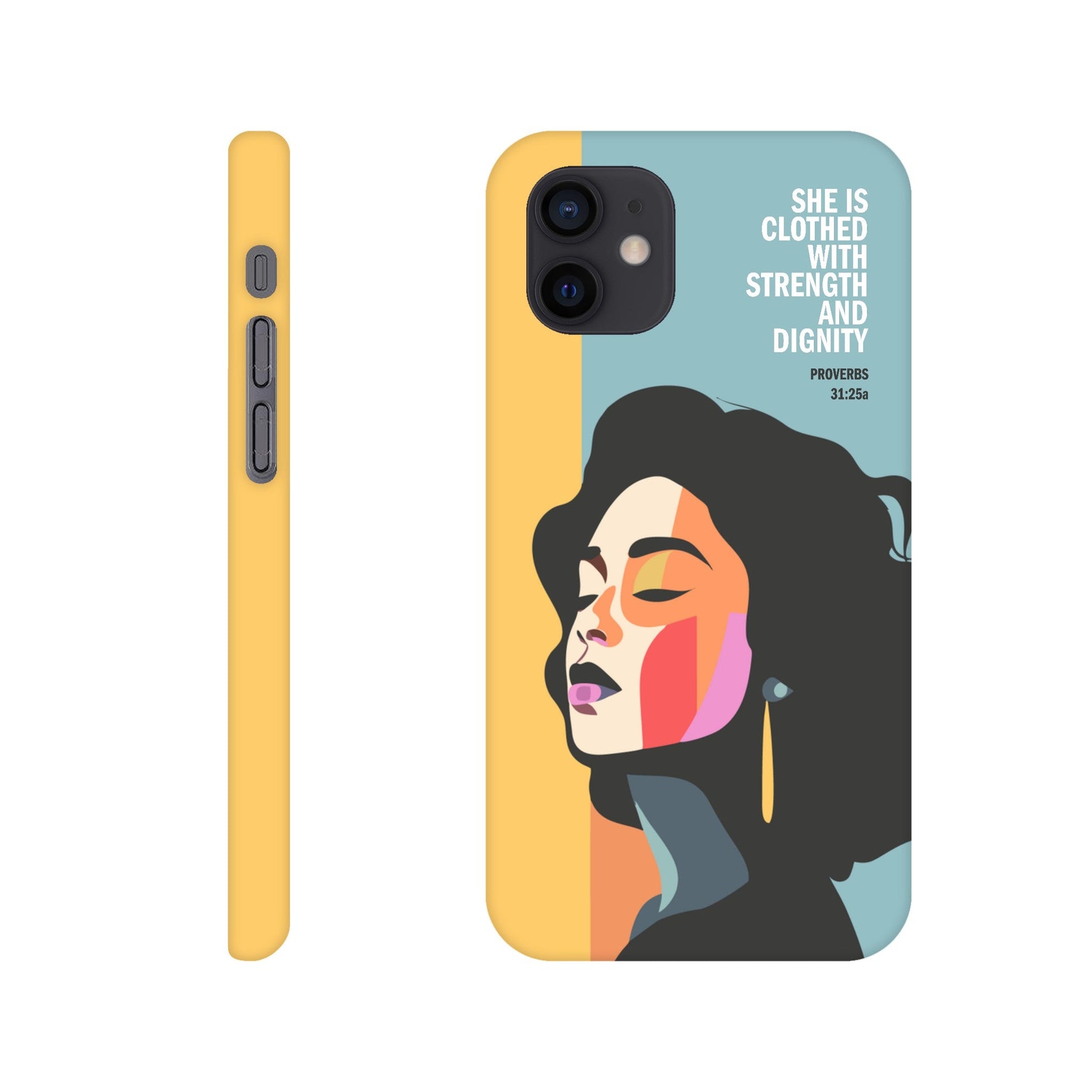 Proverbs 31 phone case. She is clothed with strength and dignity - The Christian Poster Company