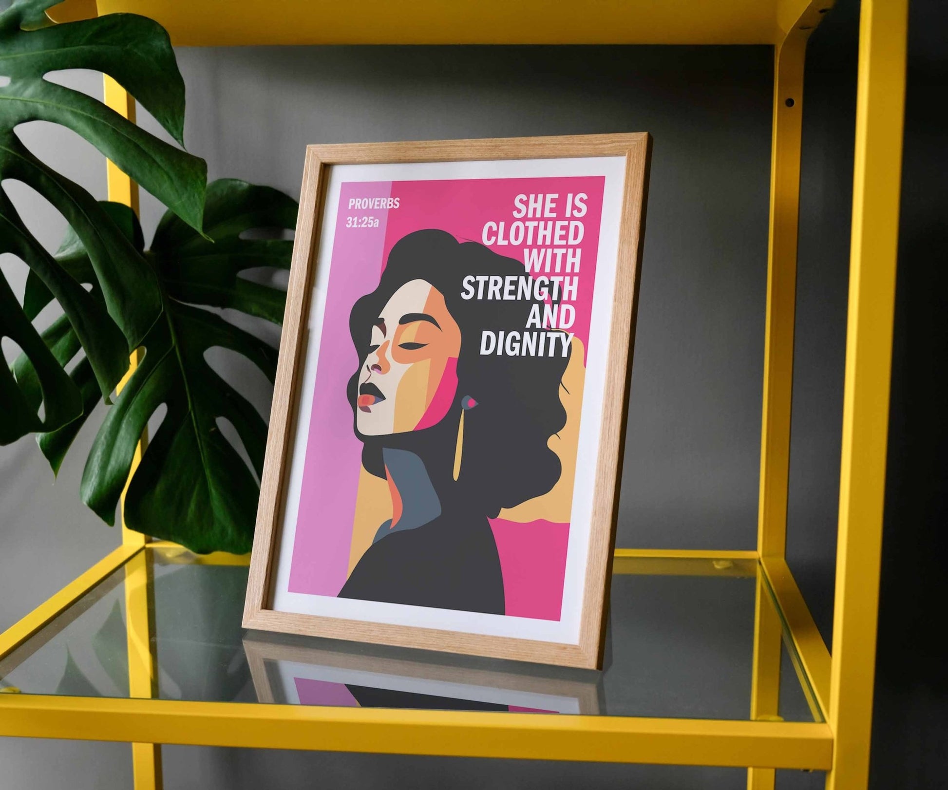 Proverbs 31 PINK A4 framed poster - The Christian Poster Company