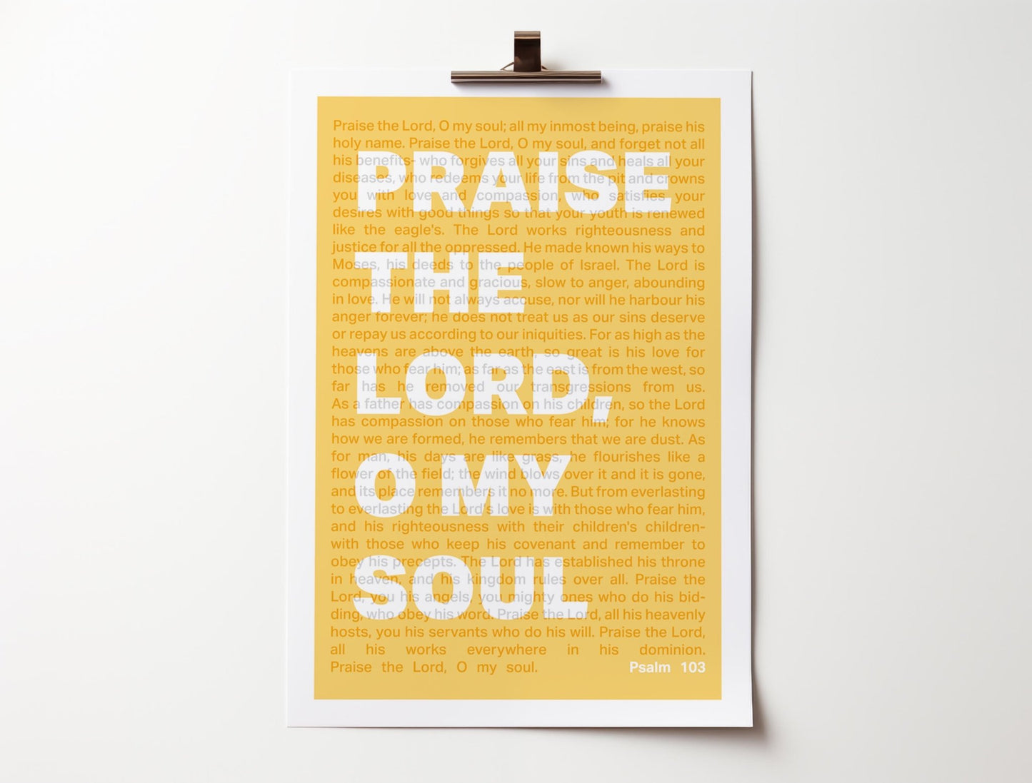 Psalm 103 poster. Praise the Lord, O my soul. - The Christian Poster Company