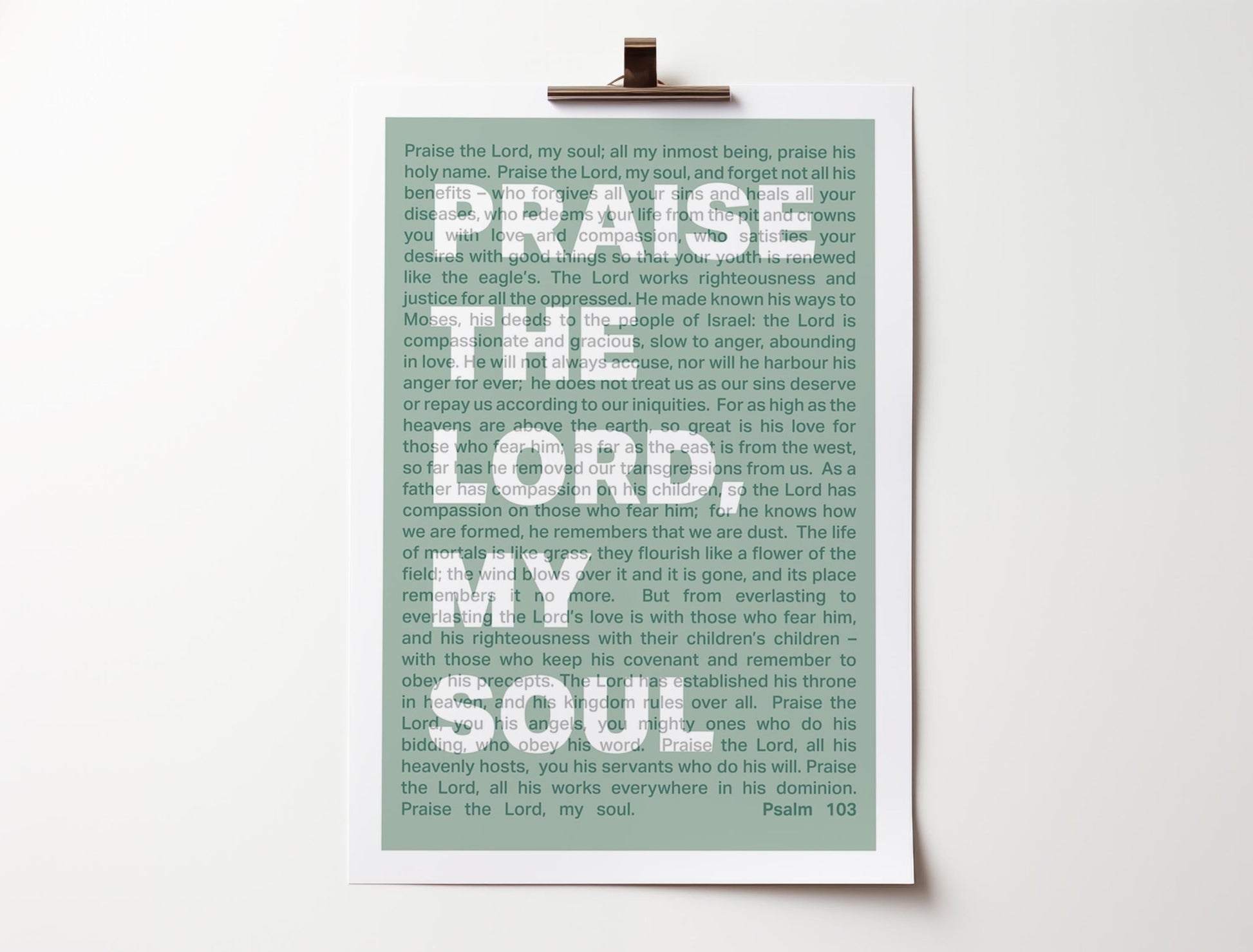 Psalm 103 poster. Praise the Lord, O my soul. - The Christian Poster Company