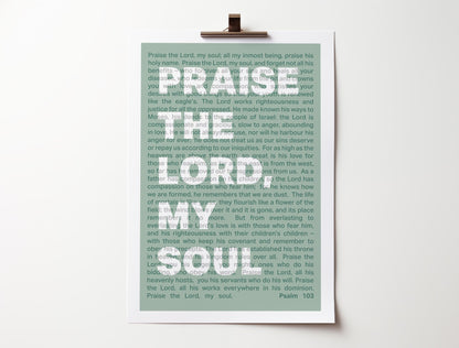 Psalm 103 poster. Praise the Lord, O my soul. - The Christian Poster Company