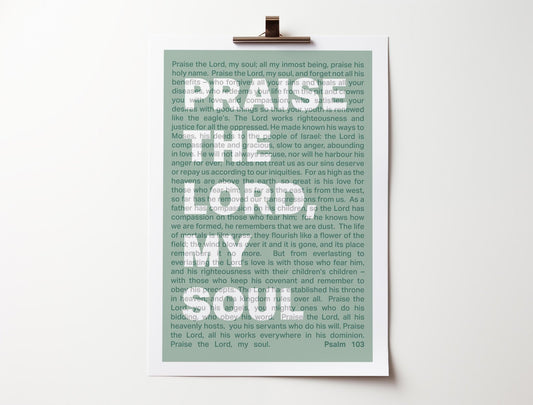 Psalm 103 poster. Praise the Lord, O my soul. - The Christian Poster Company