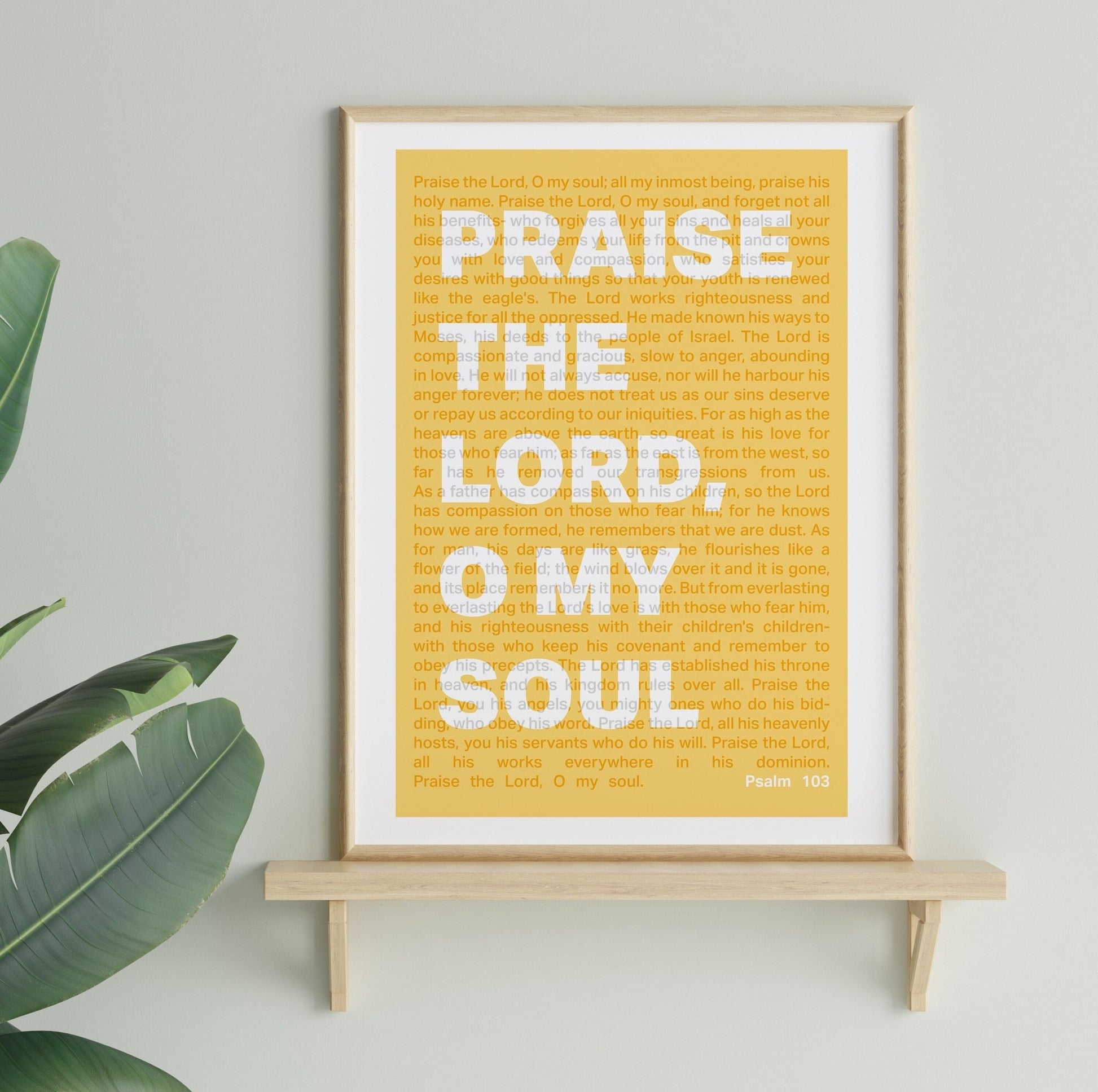Psalm 103 poster, Praise the Lord, O my soul, Christian wall decor, bible verse print, scripture art - The Christian Poster Company