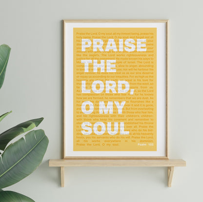 Psalm 103 poster, Praise the Lord, O my soul, Christian wall decor, bible verse print, scripture art - The Christian Poster Company