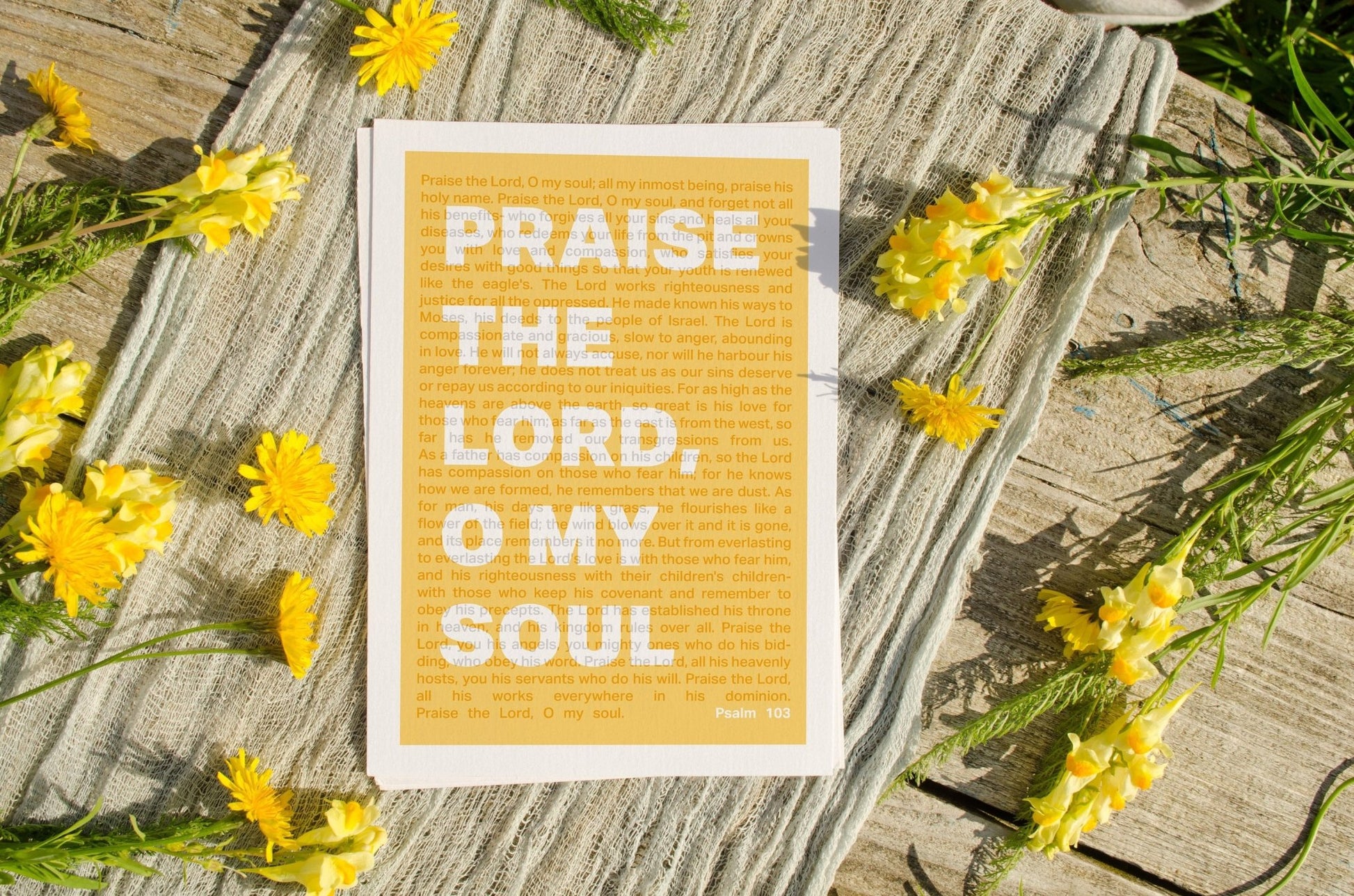 Psalm 103 poster, Praise the Lord, O my soul, Christian wall decor, bible verse print, scripture art - The Christian Poster Company