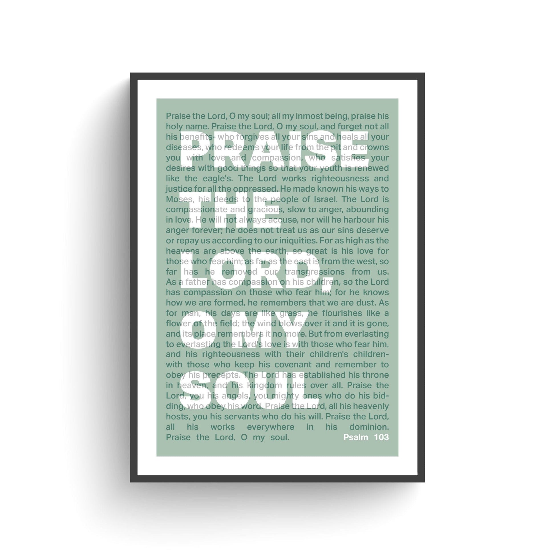 Psalm 103 poster, Praise the Lord, O my soul, Christian wall decor, bible verse print, scripture art - The Christian Poster Company