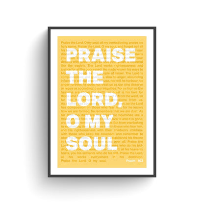 Psalm 103 poster, Praise the Lord, O my soul, Christian wall decor, bible verse print, scripture art - The Christian Poster Company