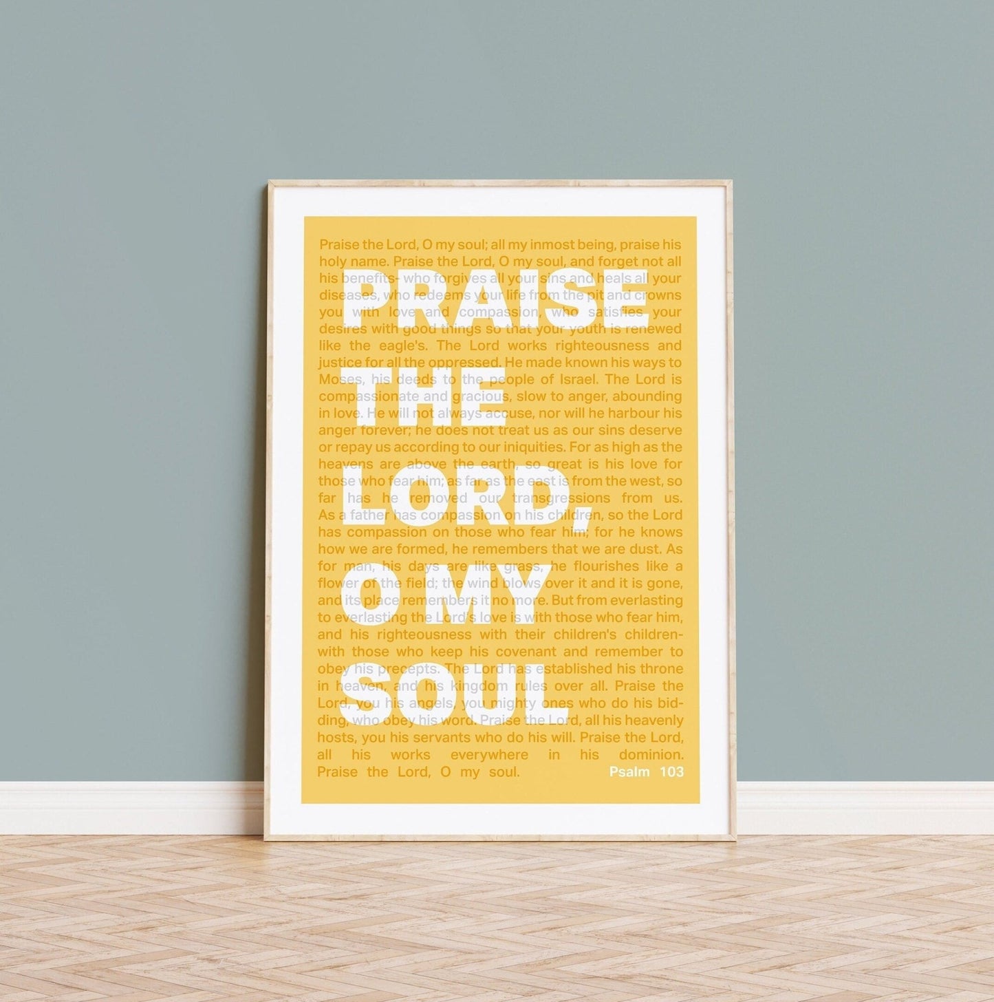 Psalm 103 poster, Praise the Lord, O my soul, Christian wall decor, bible verse print, scripture art - The Christian Poster Company