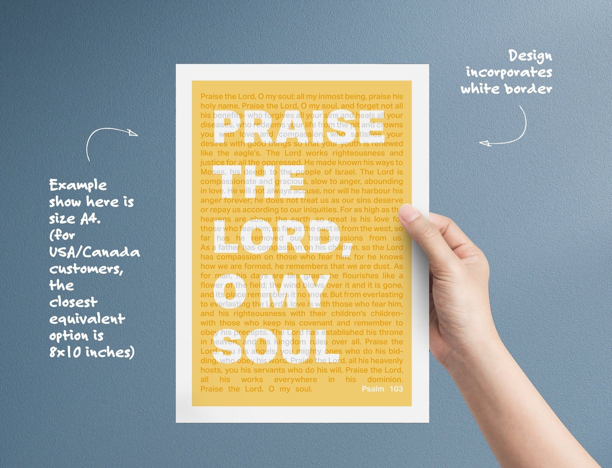 Psalm 103 poster, Praise the Lord, O my soul, Christian wall decor, bible verse print, scripture art - The Christian Poster Company
