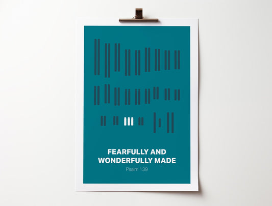 Psalm 139 poster | Fearfully and wonderfully made | Down syndrome | Trisomy 21 - The Christian Poster Company