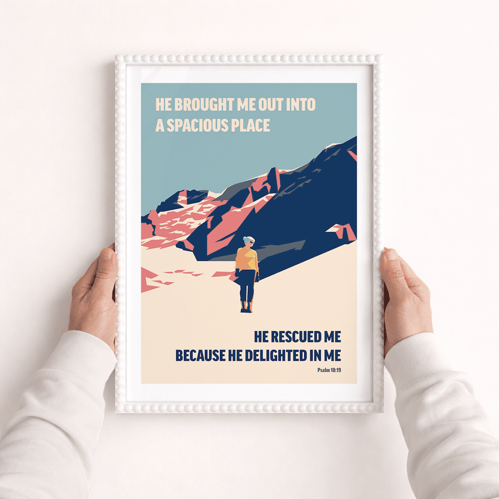 Psalm 18v19 A3 framed poster - The Christian Poster Company