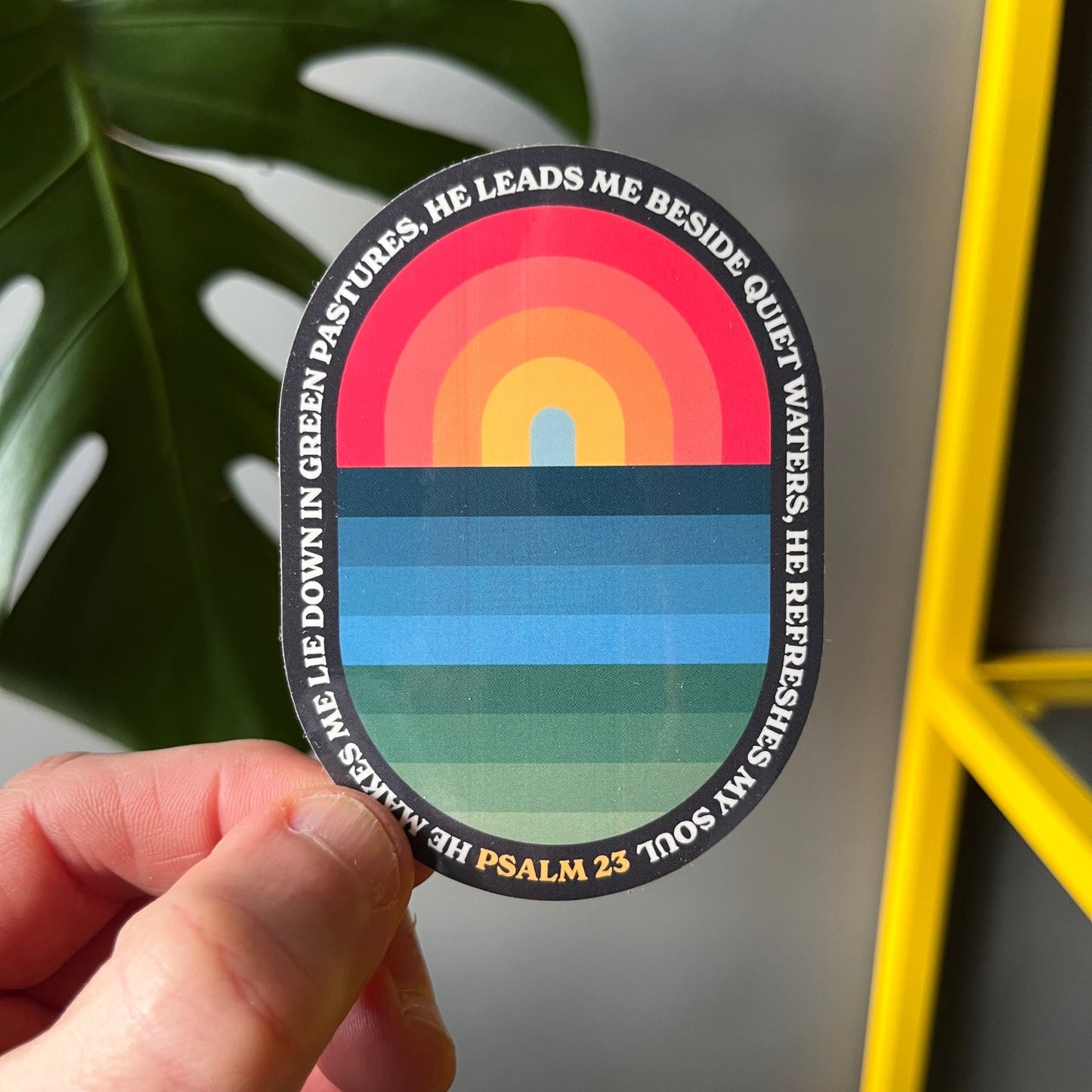 Psalm 23. Eco - vinyl sticker. He refreshes my soul - The Christian Poster Company