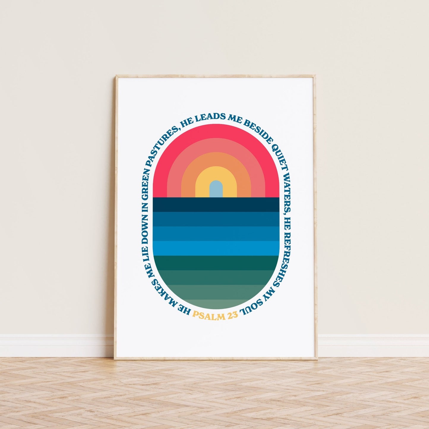 Psalm 23 poster. He refreshes my soul. - The Christian Poster Company