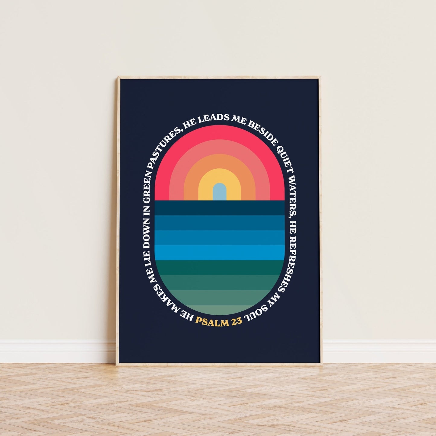 Psalm 23 poster. He refreshes my soul. - The Christian Poster Company