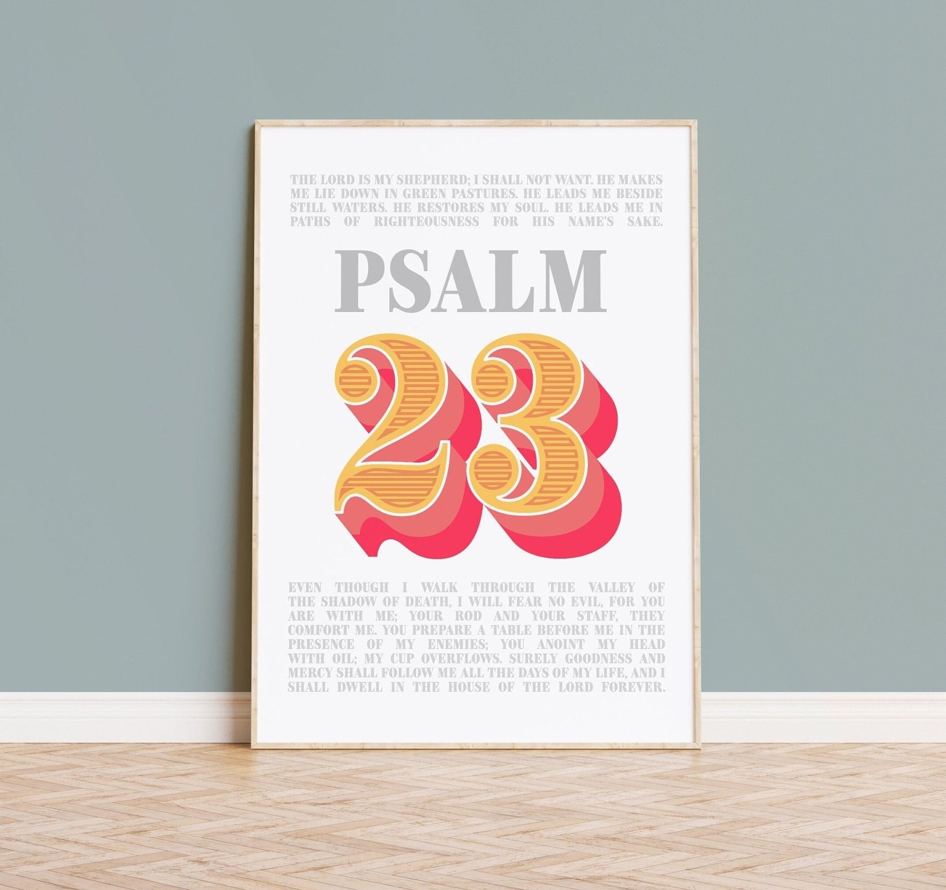 Psalm 23 poster, The lord is my shepherd print. - The Christian Poster Company