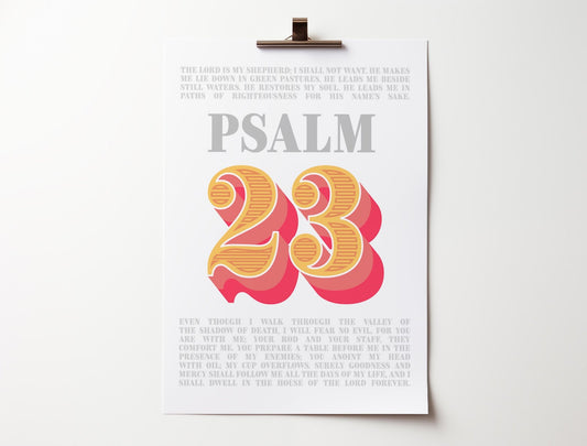 Psalm 23 poster, The lord is my shepherd print. - The Christian Poster Company