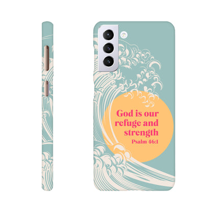 Psalm 46 verse 1 phone case. God is our refuge and strength - The Christian Poster Company