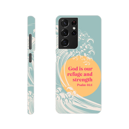 Psalm 46 verse 1 phone case. God is our refuge and strength - The Christian Poster Company