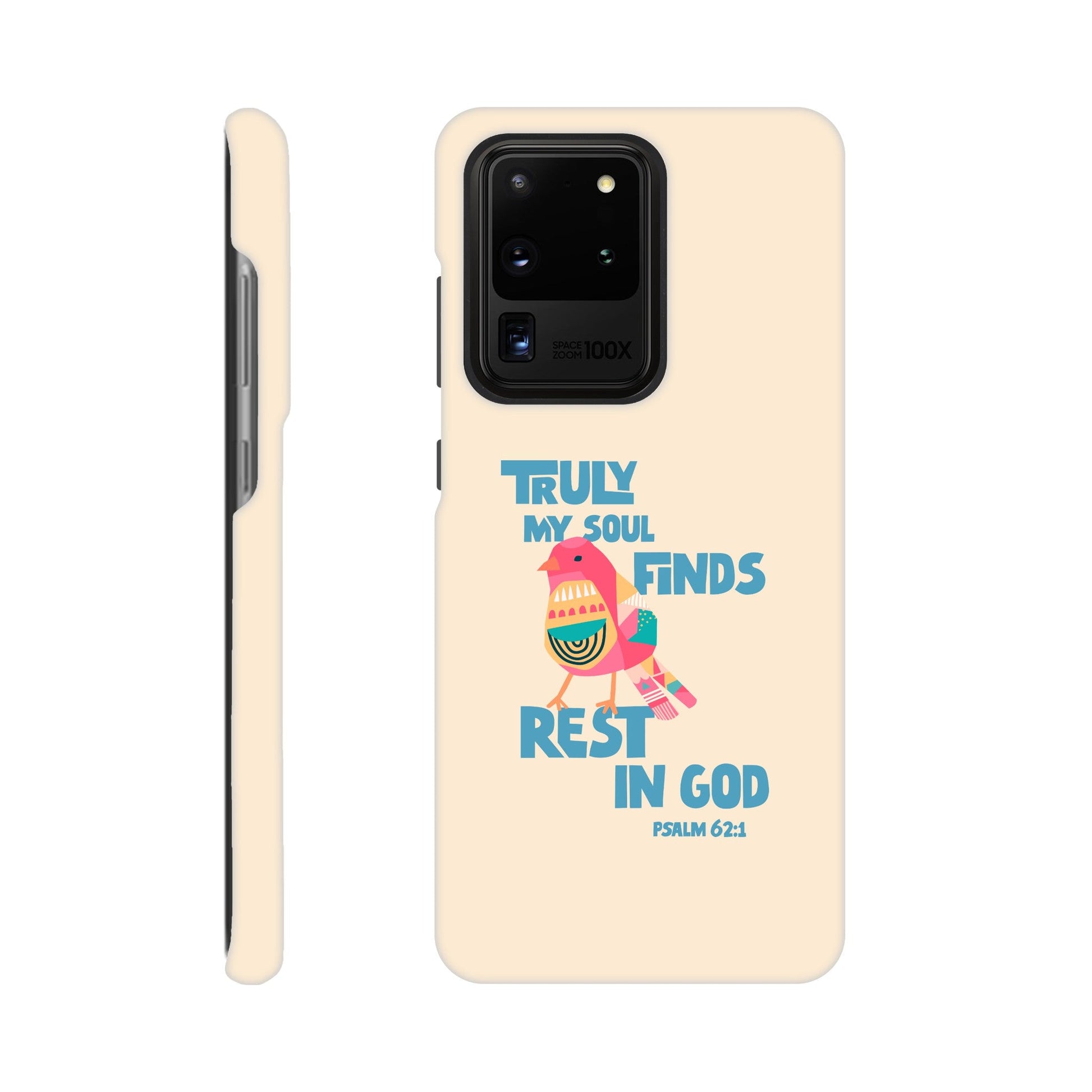 Psalm 62:1 phone case. Truly my soul finds rest in God - The Christian Poster Company