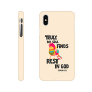 Psalm 62:1 phone case. Truly my soul finds rest in God - The Christian Poster Company