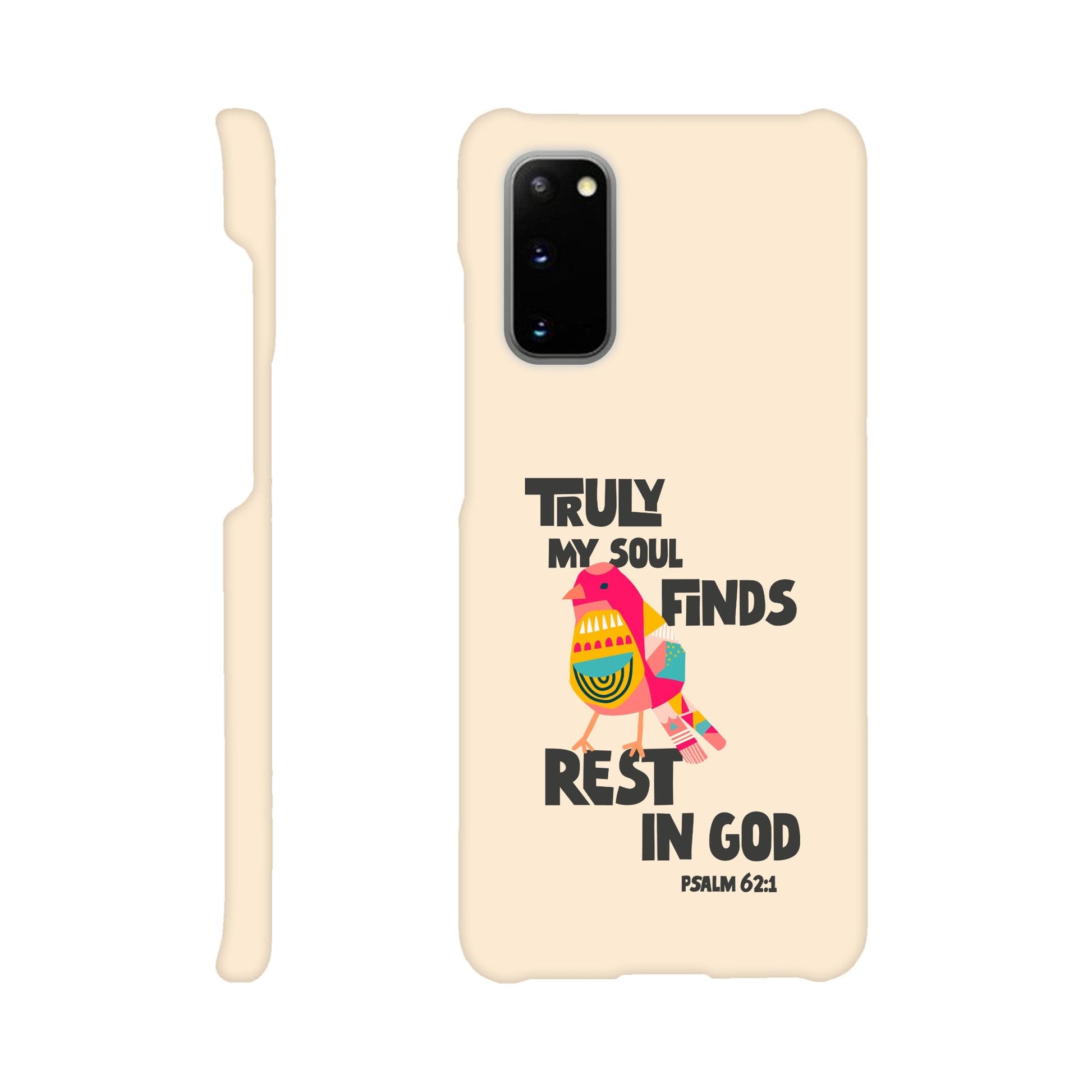 Psalm 62:1 phone case. Truly my soul finds rest in God - The Christian Poster Company