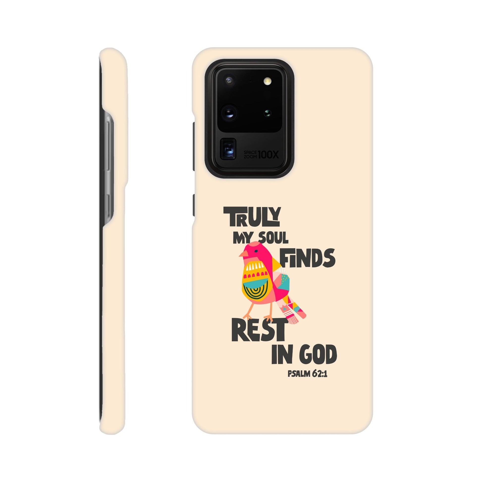 Psalm 62:1 phone case. Truly my soul finds rest in God - The Christian Poster Company